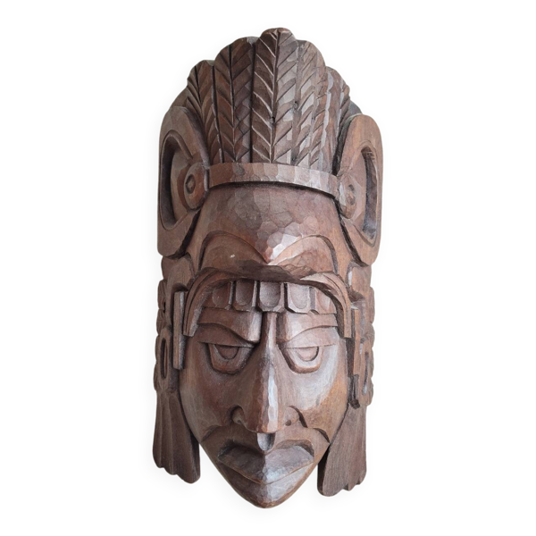 Masque mural en bois sculpté — Beyit