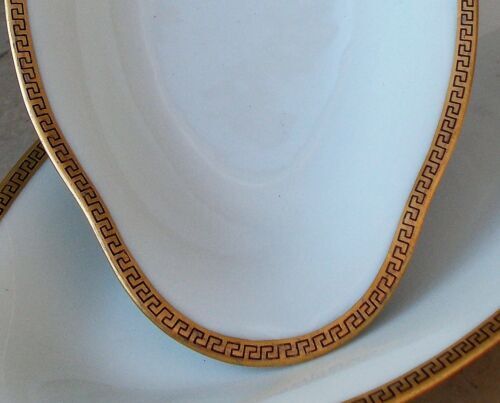 2 Limoges porcelain raviers golden border