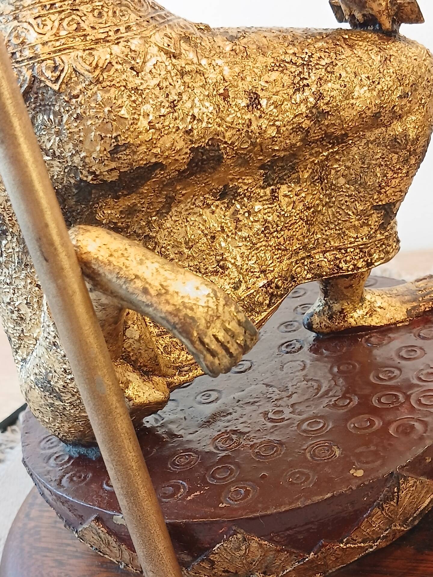 Unique and monumental Siamese bronze lamp from the 19th century, Thailand, 76 stamped.