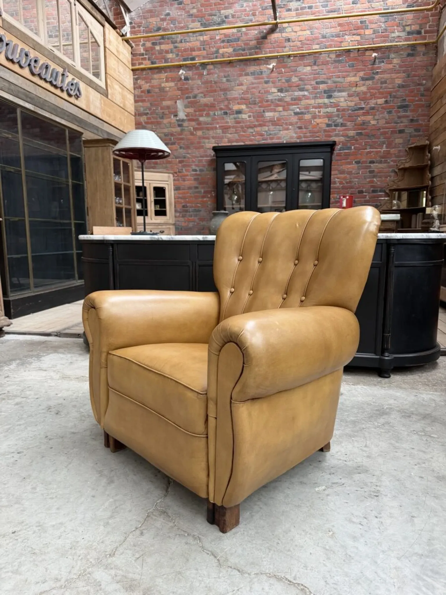 1950s leather armchair