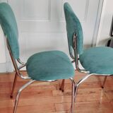 Paire de chaises 60' en velours vert canard