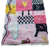Handmade red wool Berber rug 150 X 100 CM