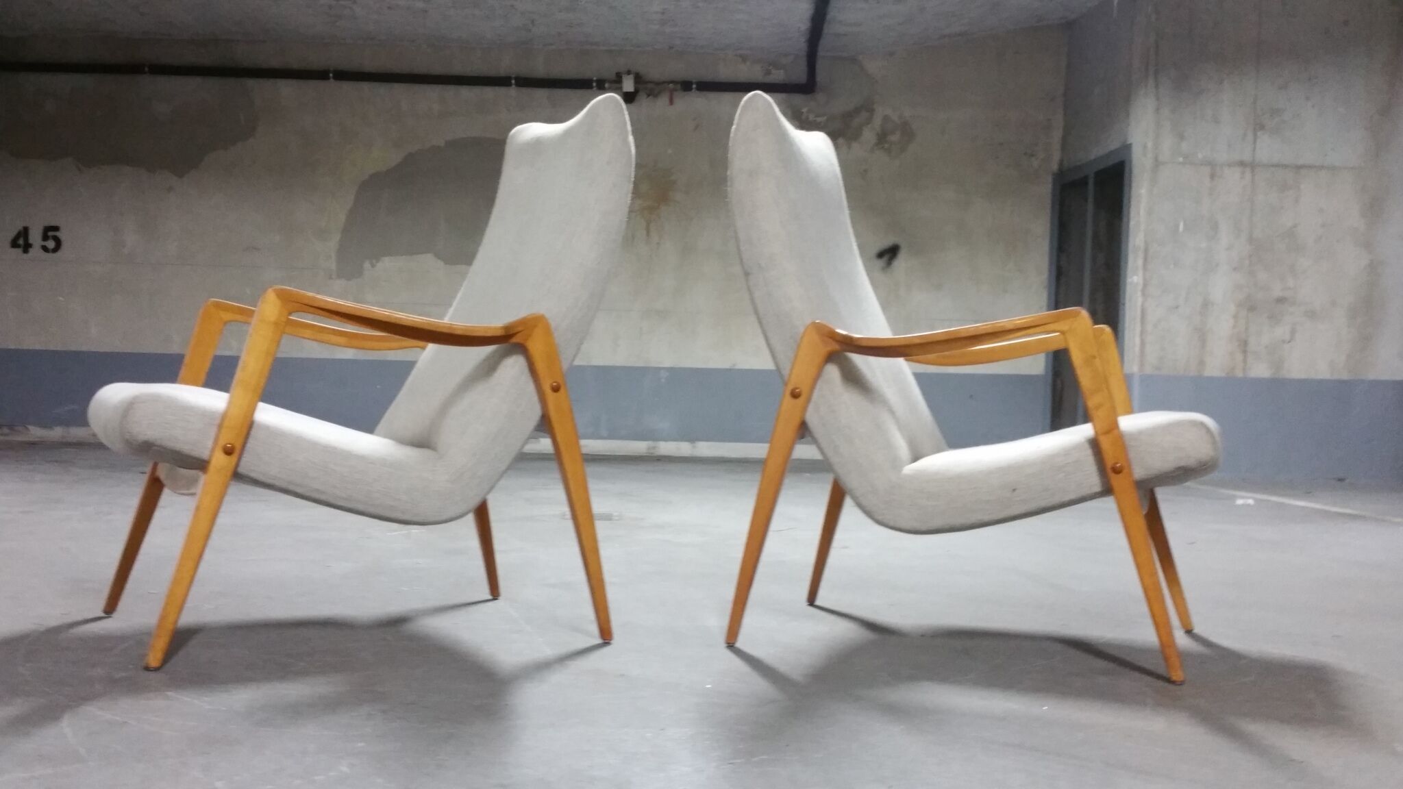 Scandinavian armchair danish feet years 50 compass