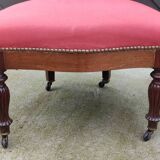 Ancienne Chaise basse Chauffeuse Rouge
