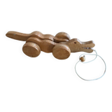 Wooden pull-along crocodile