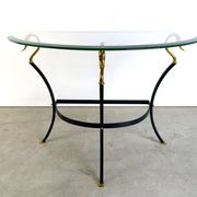Hollywood regency brass swan console, 1980s