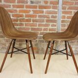 4 chairs in abs, wood and metal