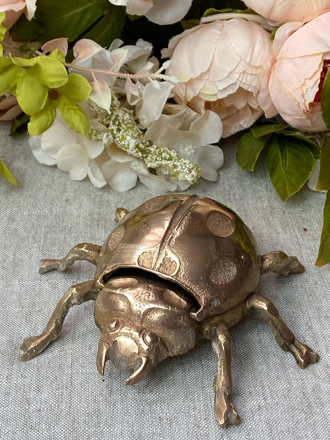 Bronze ladybug ashtray, 1960s