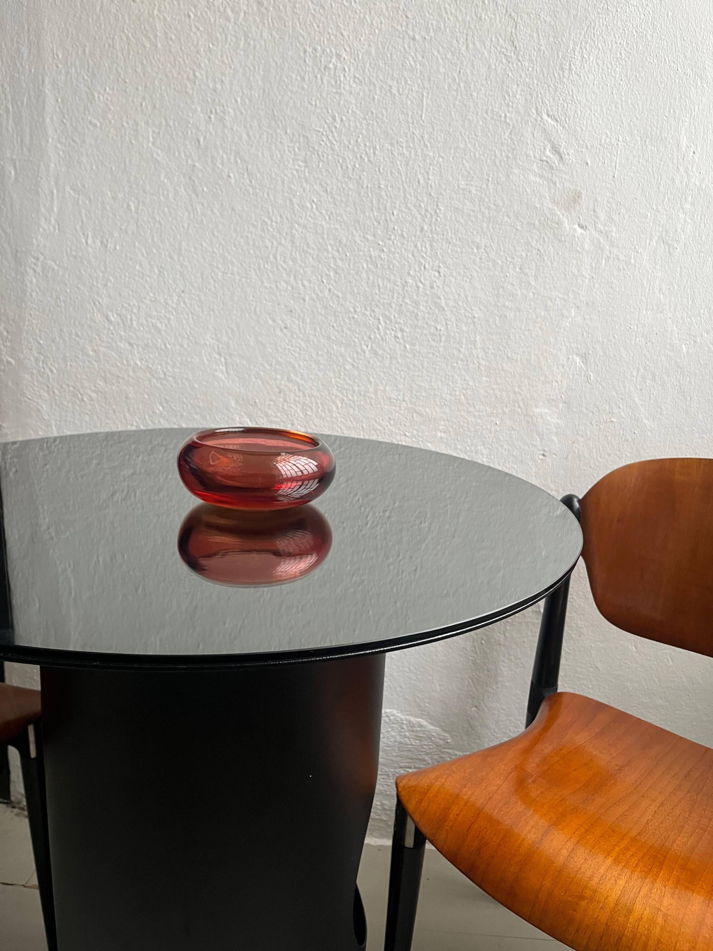 Vintage Murano glass bowl, Coffee table accent , Bookcase, vibrant deep orange