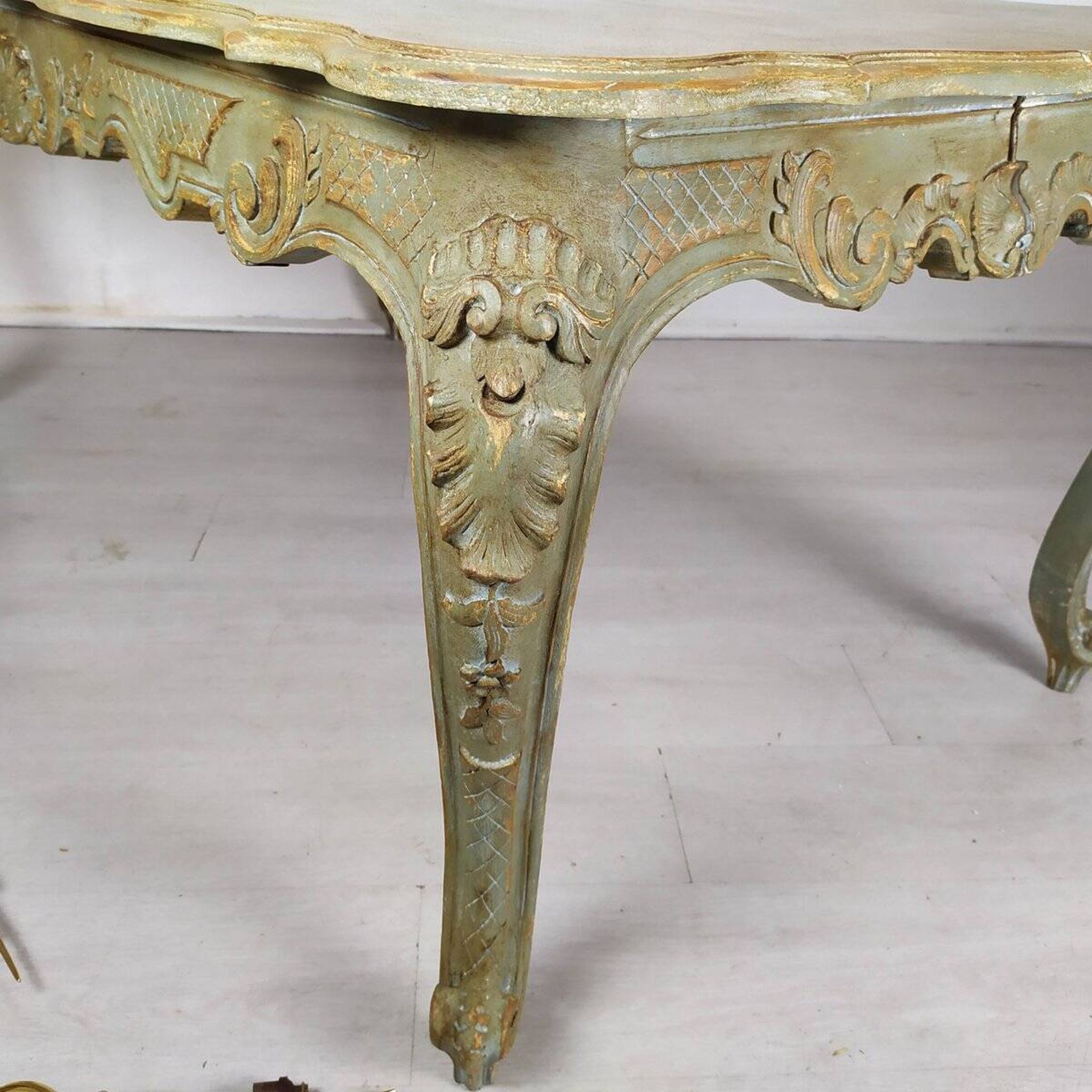 Louis XV style patinated console table