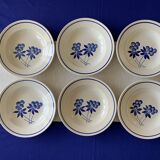 6 assiettes creuses anciennes en faïence de Gien