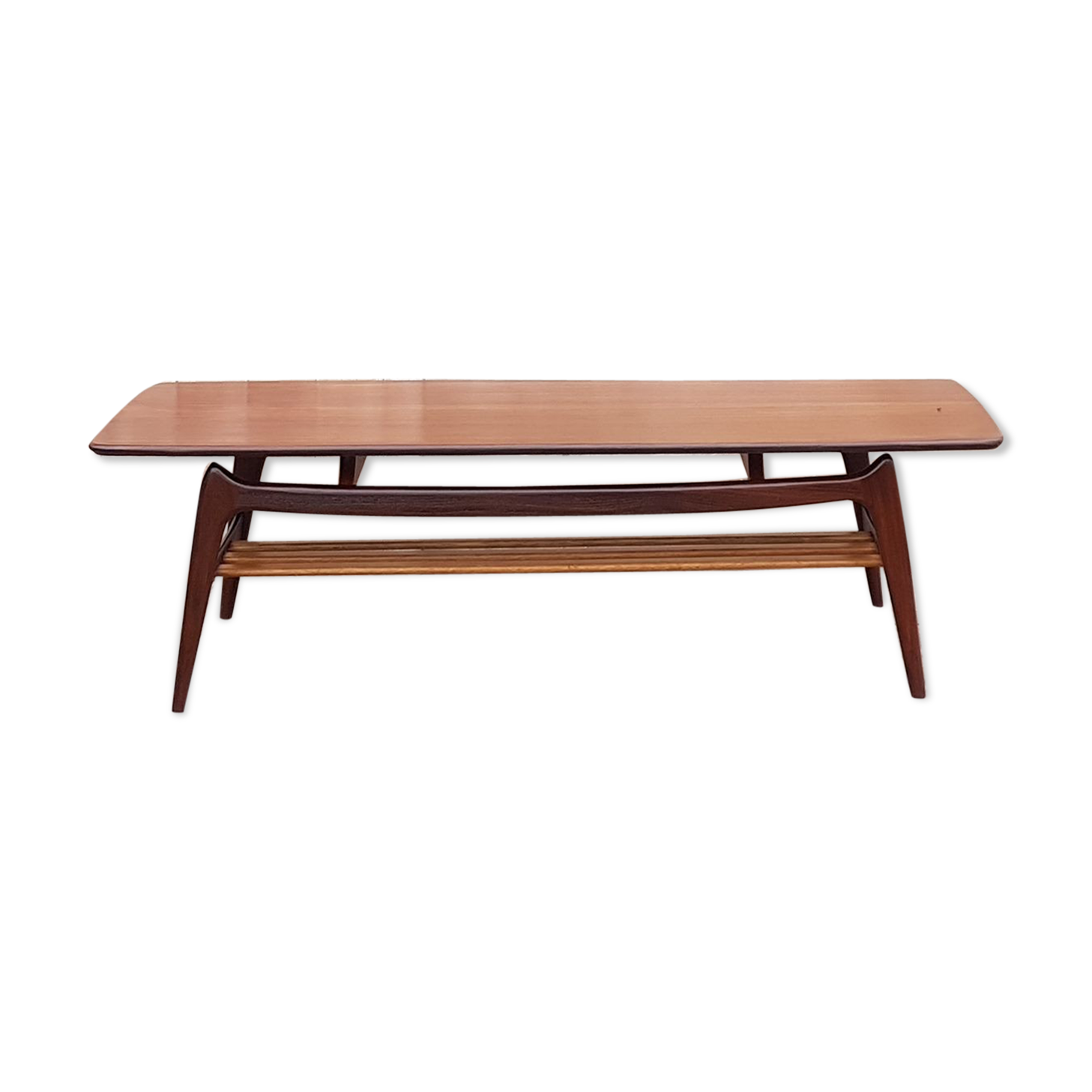 Teak coffee table by Louis van Teeffelen for WéBé, 1950s