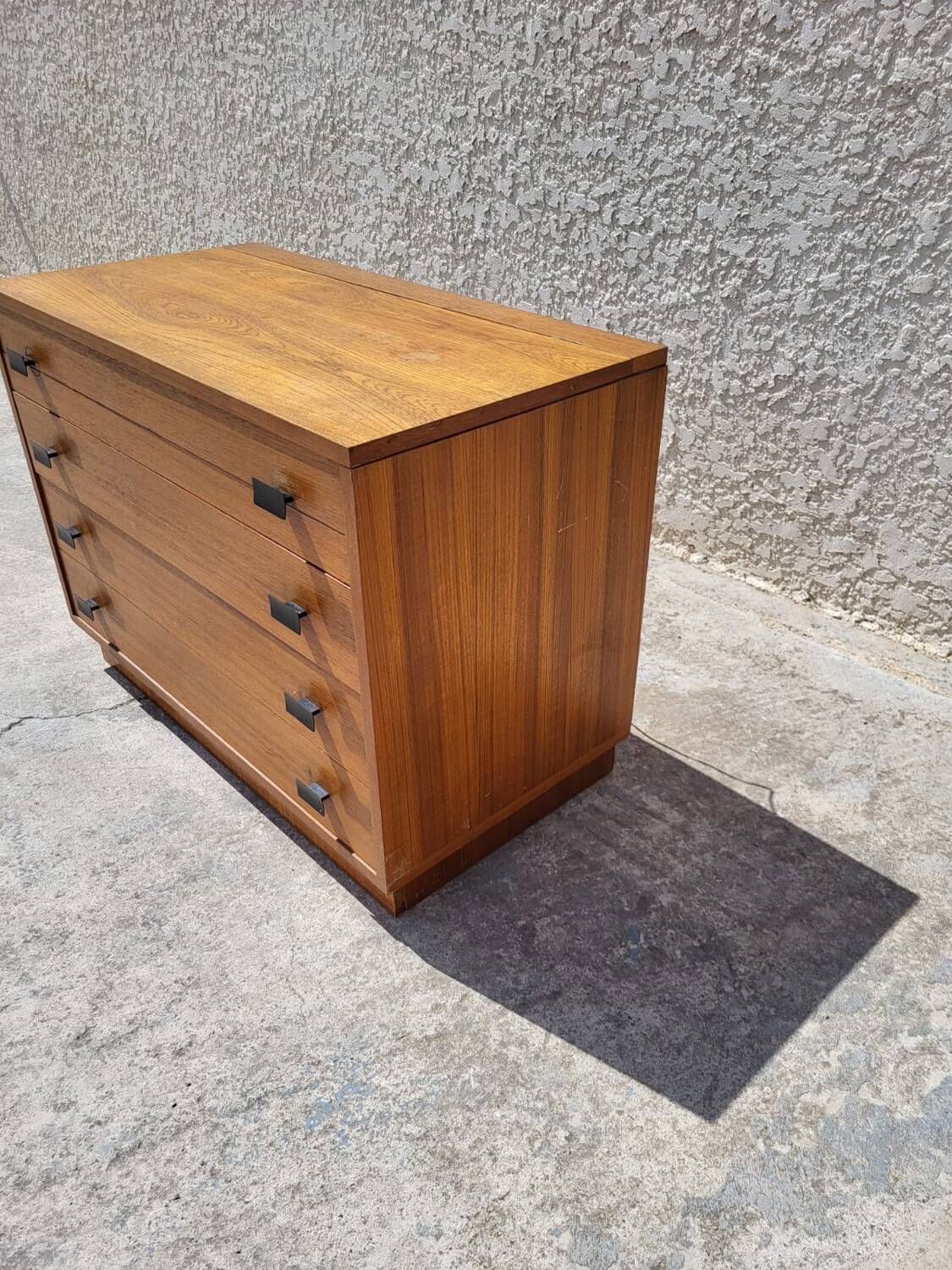 Vintage Scandinavian teak chest of drawers with 3 drawers and a chest