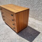 Vintage Scandinavian teak chest of drawers with 3 drawers and a chest