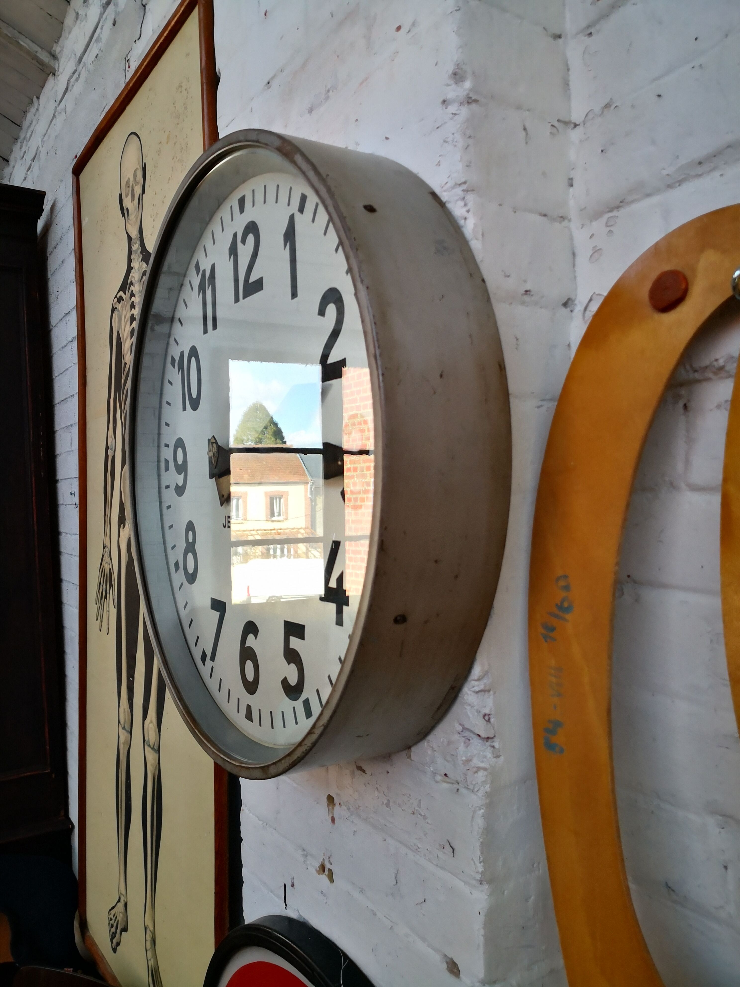 Czech station clock, pragueron, industrial style, 1960s