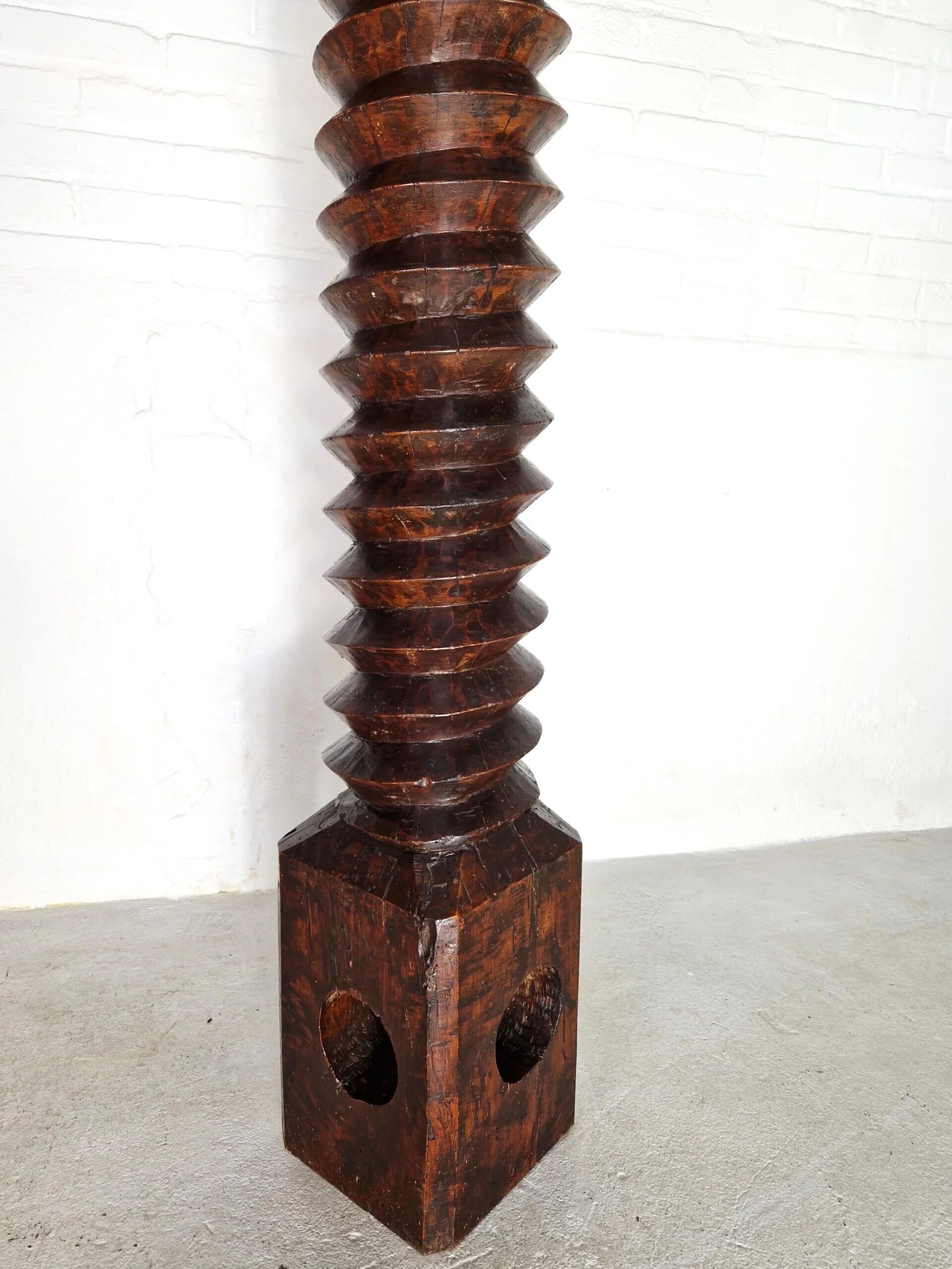 Sculptural antique wine press, France 19th century
