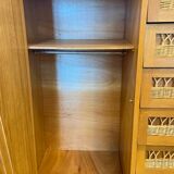 Commode et penderie en bois et rotin