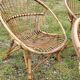 4 "shell" rattan armchairs 1960's