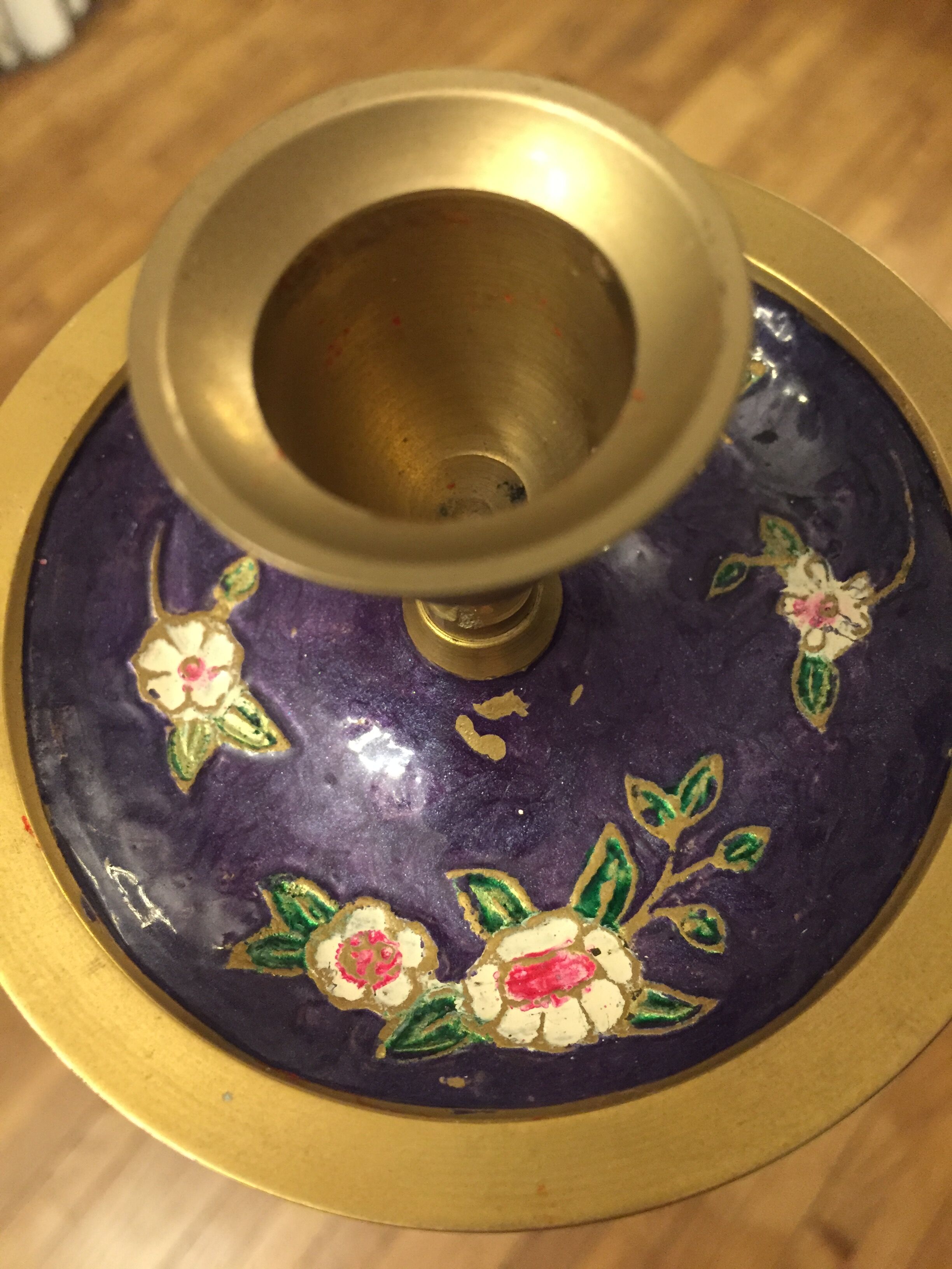 Floral brass chandelier