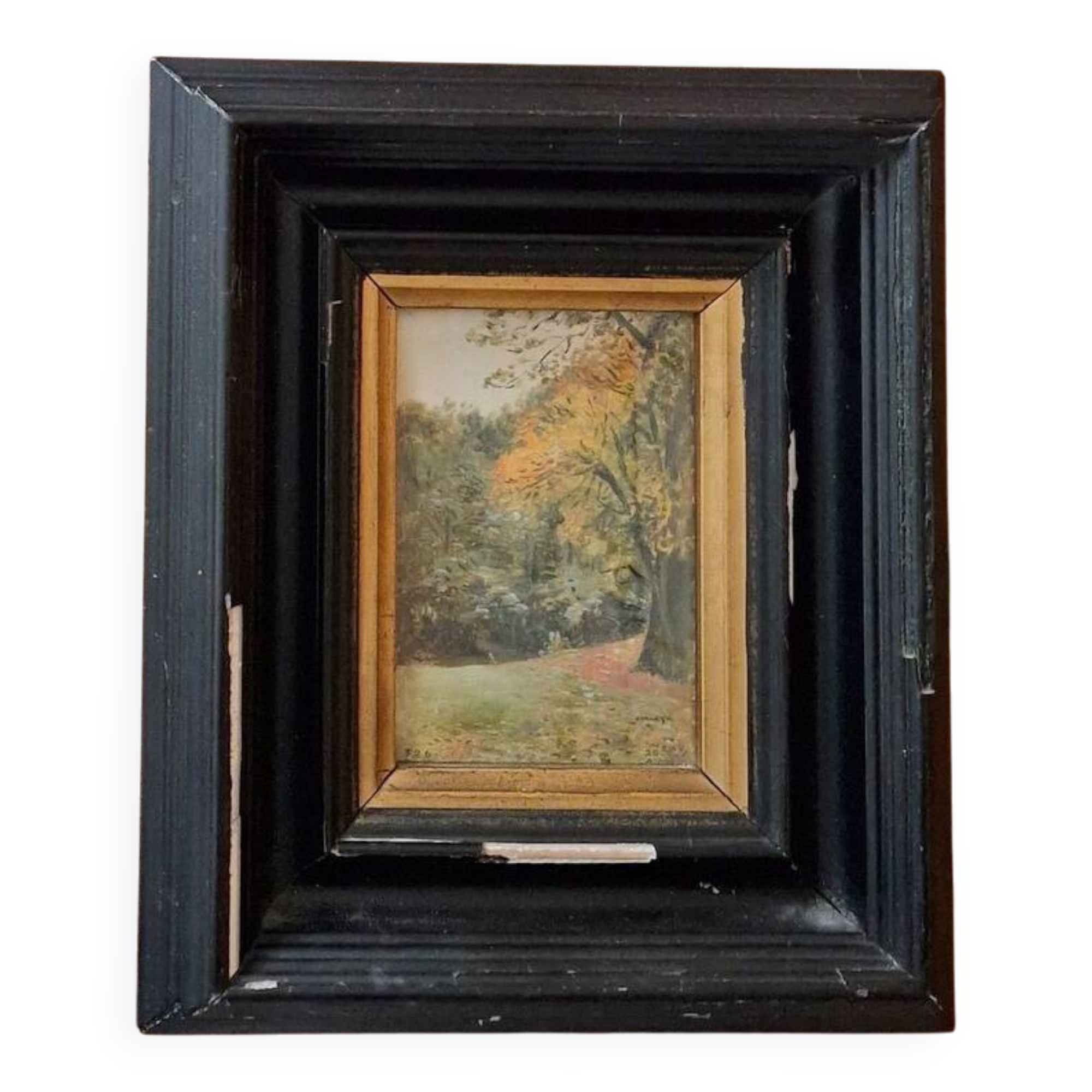 Enrique Atalaya (1851-1914), Spanish painter - Oil on cardboard - Landscape