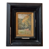 Enrique Atalaya (1851-1914), Spanish painter - Oil on cardboard - Landscape