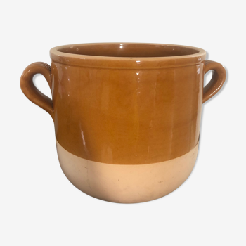 Terracotta and ceramic pot