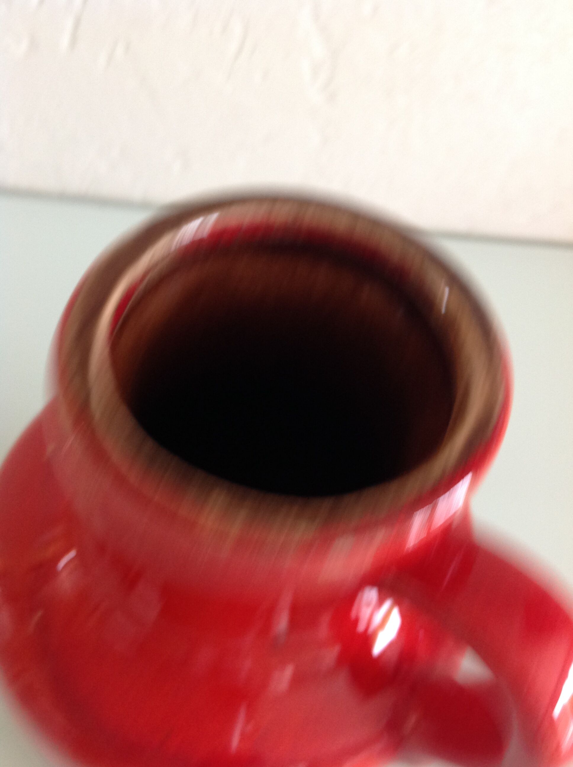 Soliflore vase in red and brown ceramic vintage 60s-70s