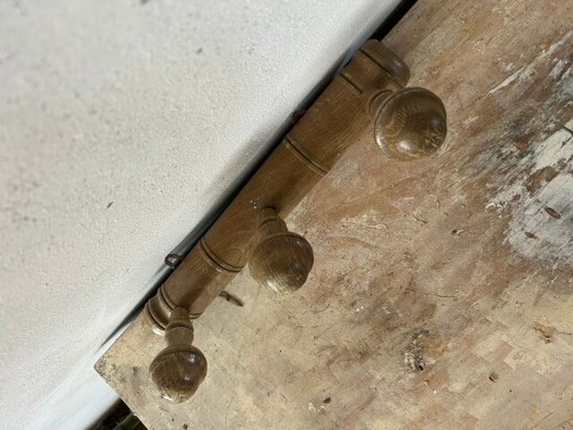 Wooden wall coat rack