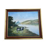 Cow by a River – French School, late 19th century
