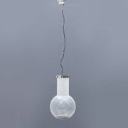Glass and chrome metal ceiling light, 1970s