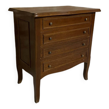 Petite commode couturière vintage en placage de chêne