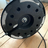 Vintage floor lamp has two opaque glass spheres