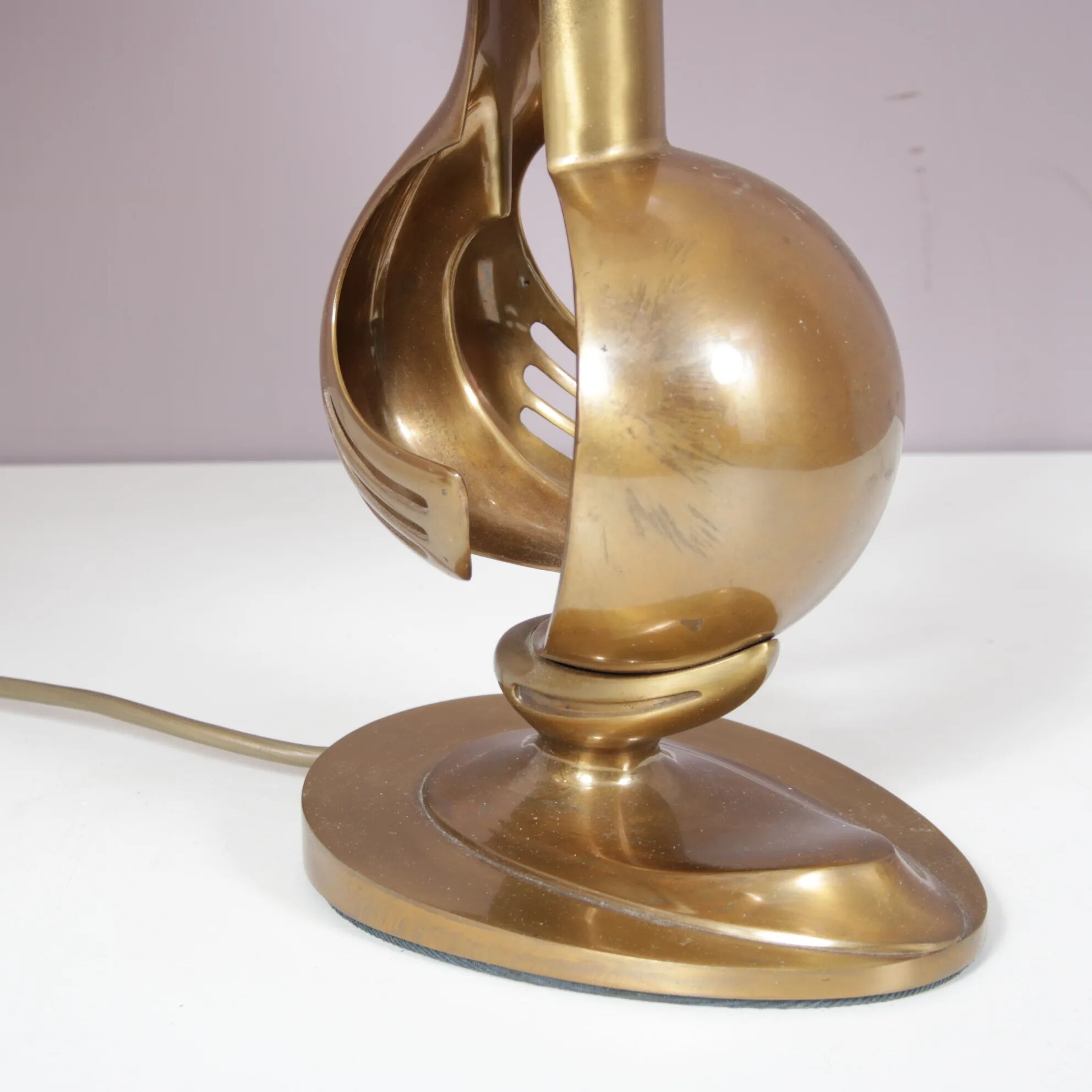 1970s pair of brass table lamps from France