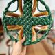 Woven green fruit bowl from the 1950s.