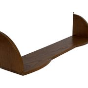 Vintage wooden wall shelve rack bookshelf in oak wood minimalist