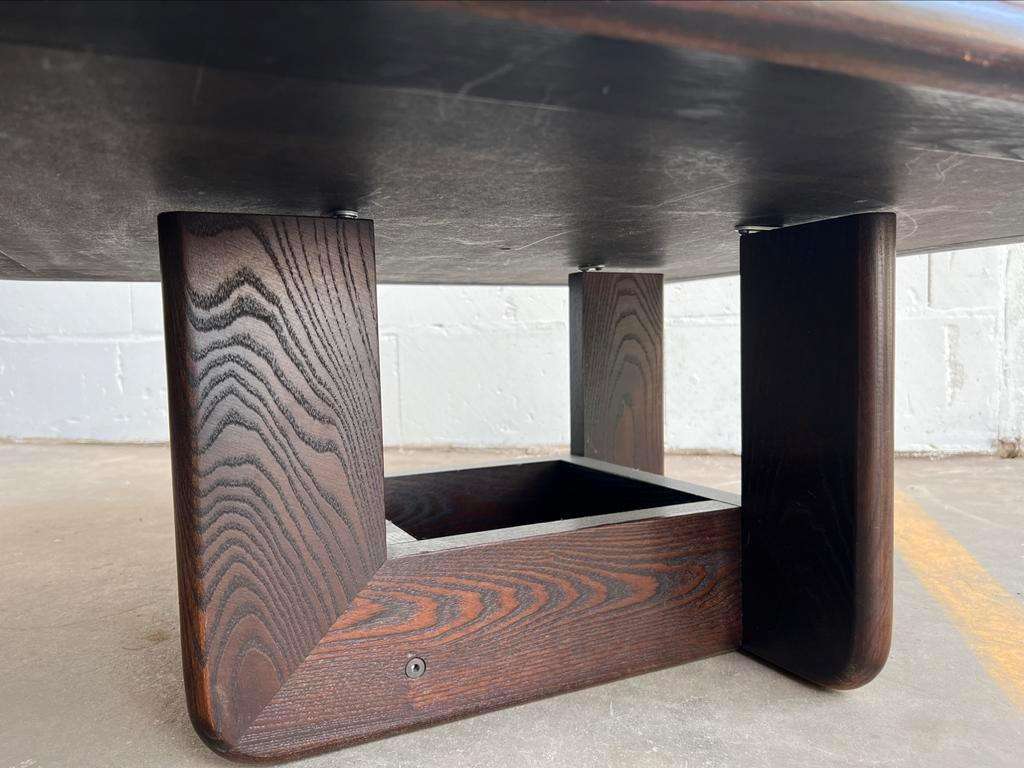 Vintage square coffee table / wenge coffee table