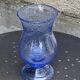 Tealight holder, lavender blue blown glass candle holder from biot glassworks,