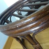 Wicker rattan stool pouf