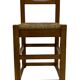 Set of four vintage chairs / stool - brutalist style minimalist oak and wicker 60s