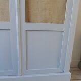 Library, vintage dresser re-enchanted in cloud gray.