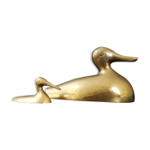 Suite de 2 canards en laiton doré 1970