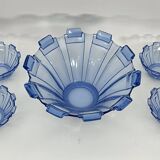 Art Deco Murano glass serving bowl set of 13. Italy 1930s