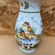 Old vase e. tessier the unicorn white ceramic painted decor vintage