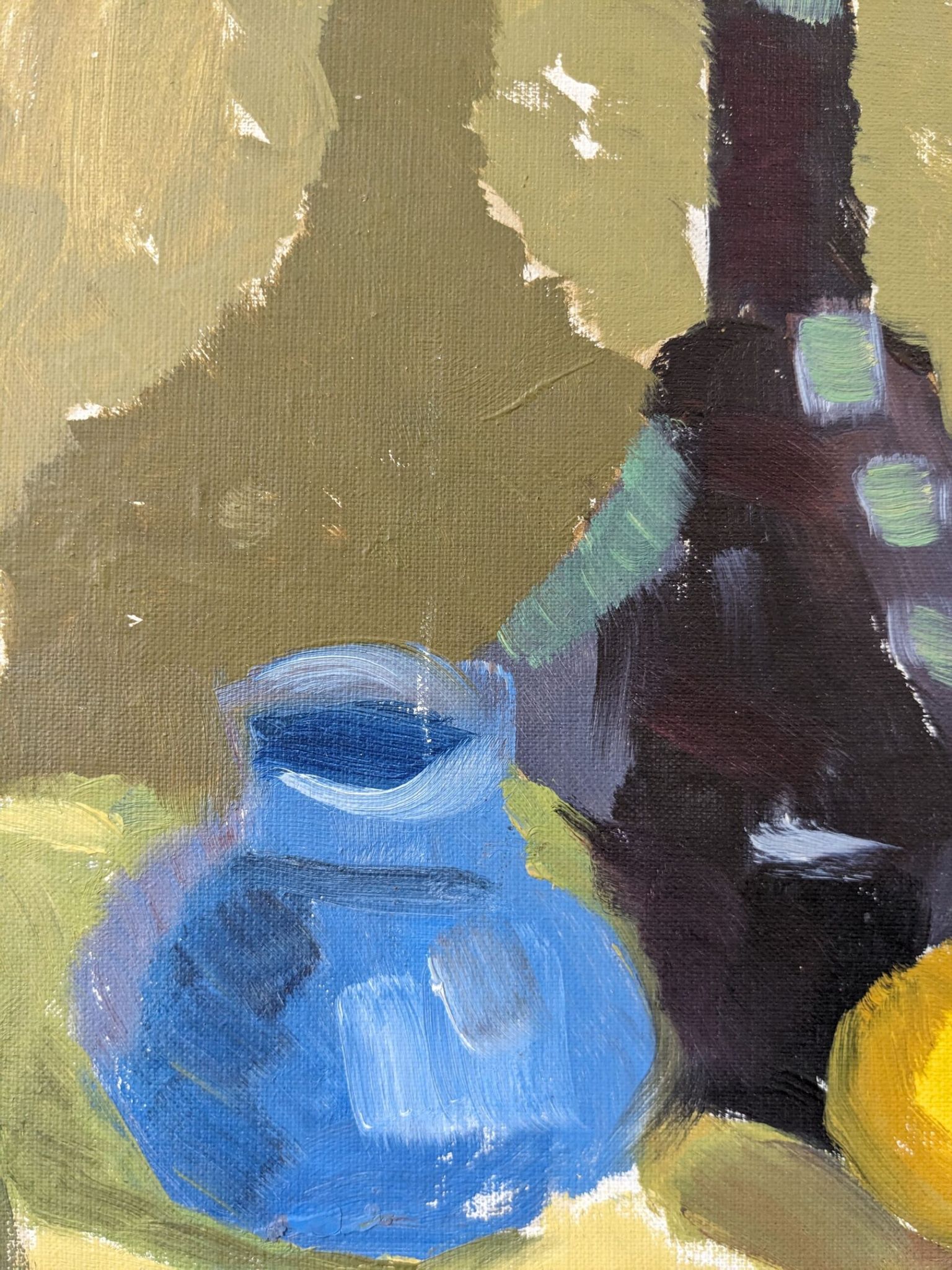 Mid-Century Modern Swedish "Lemons & Pots" Vintage Still Life Oil Painting, 1949