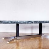 Oval coffee table in 70s green marble