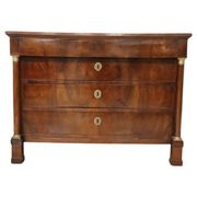 Antique Empire Chest Of Drawers In Walnut, Italy Early 19th Century