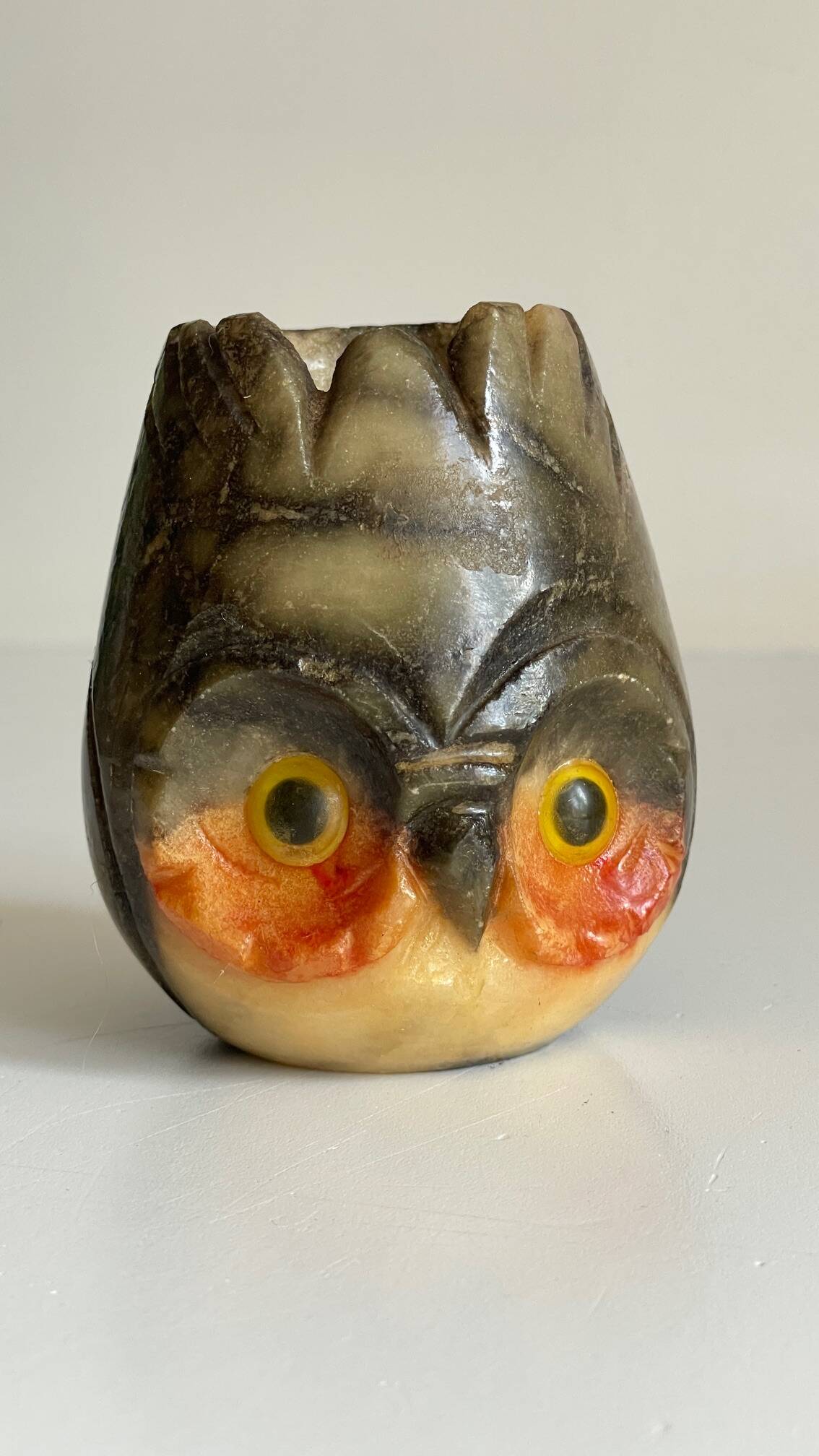 Alabaster stone candle holder made in italy vintage