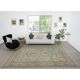 Vintage Handmade Soft Green Rug. One of a kind Floral Design Turkish Carpet