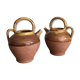 Paire d’arrosoirs vintage terre cuite