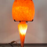 Glass paste lamp signed art of France 1980
